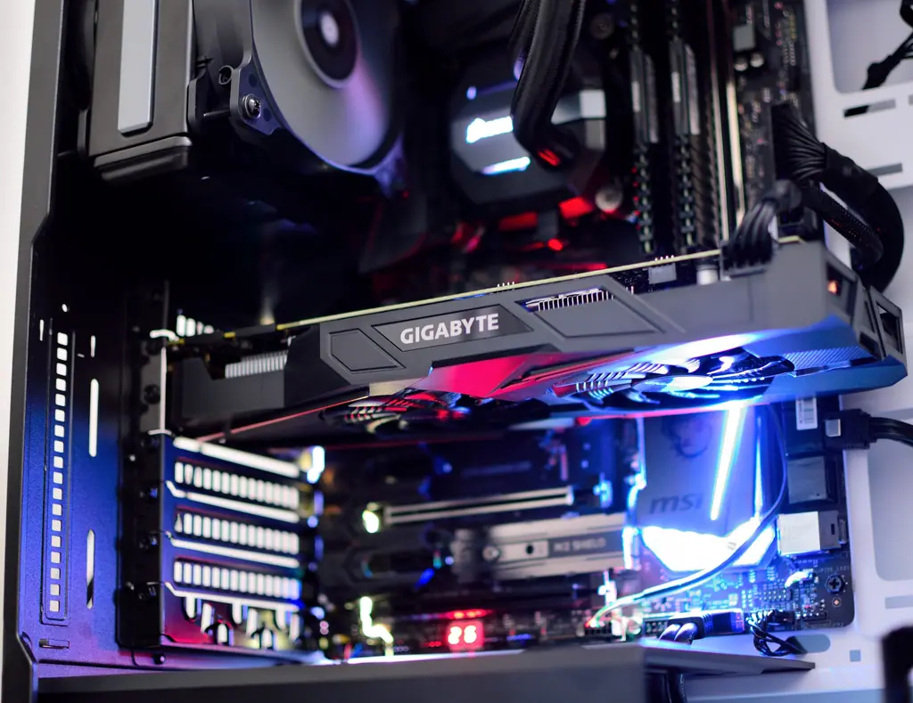 Custom gaming PC on the build bench